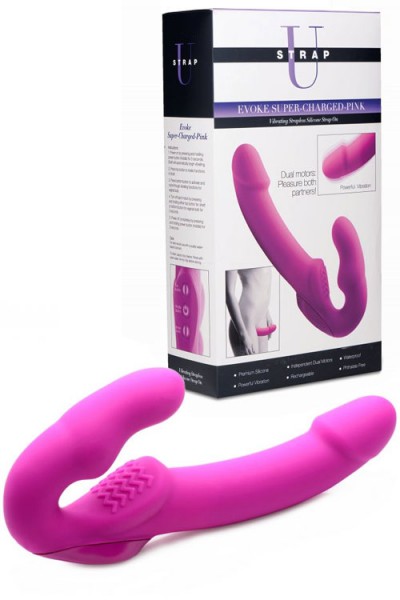 Strap U Vibrating Strapless 9.75" Silicone Strap On