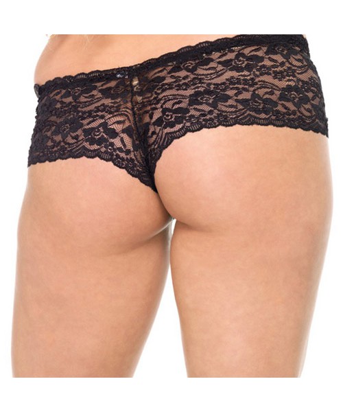 Stretch lace crotchless lace up tanga thong — image 2 of 2