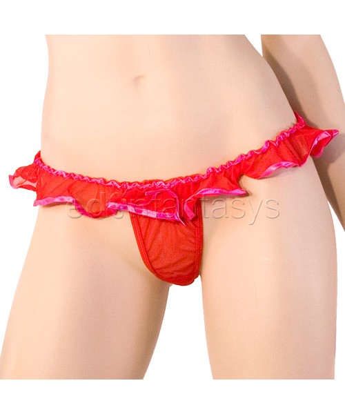 Ribbon trimmed ruffle halter set