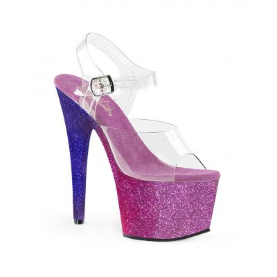 Pleaser Adore 708 Ombre Glitter Platform Peep Toe Sandal