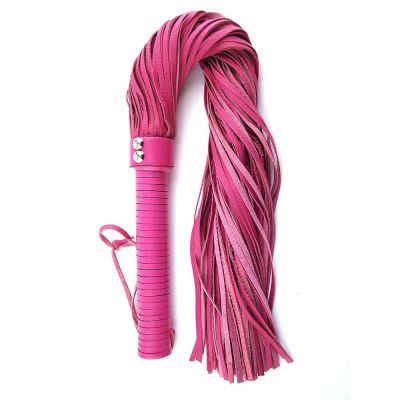 Rouge Pink Leather Handle Flogger