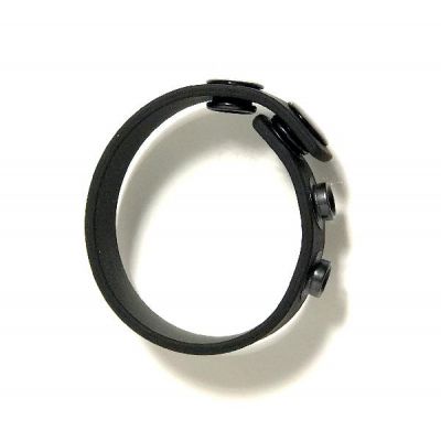 Boneyard Silicone Cock Strap 3 Snap Ring Black