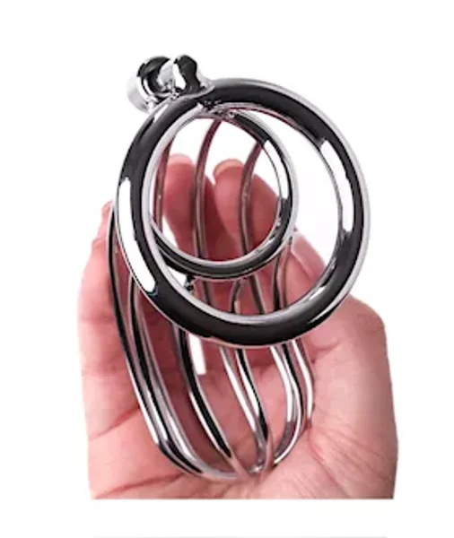 Kink Range Jail Chastity Cage - 50mm - Silver -  50mm — image 7 of 8
