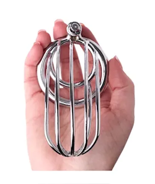 Kink Range Jail Chastity Cage - 50mm - Silver -  50mm — image 6 of 8