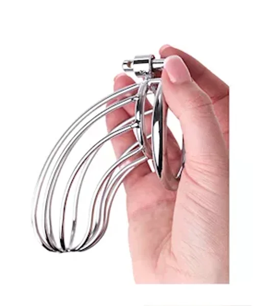 Kink Range Jail Chastity Cage - 50mm - Silver -  50mm — image 3 of 8