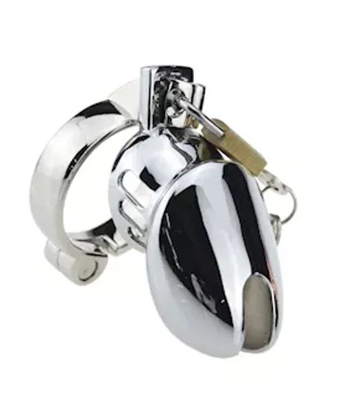 Kink Range Shield Chastity Cage - 40mm - Silver -  40mm — image 5 of 8