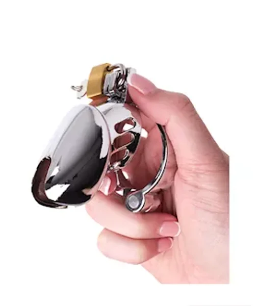 Kink Range Shield Chastity Cage - 40mm - Silver -  40mm — image 6 of 8