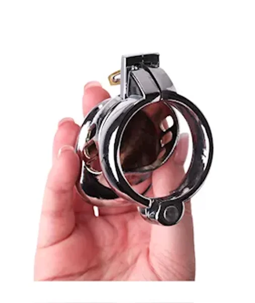 Kink Range Shield Chastity Cage - 40mm - Silver -  40mm — image 7 of 8