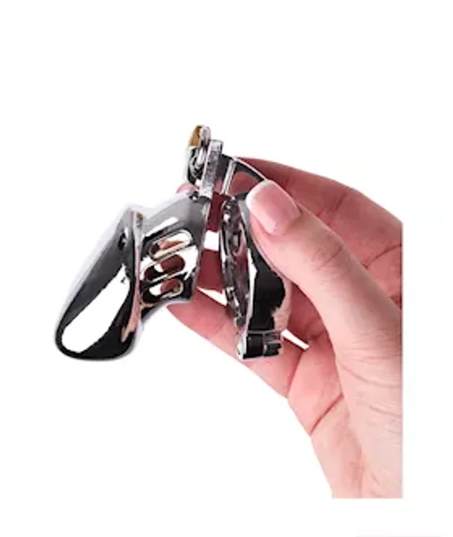 Kink Range Shield Chastity Cage - 40mm - Silver -  40mm — image 4 of 8