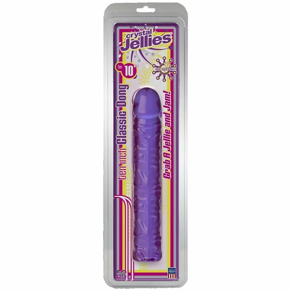 Crystal Jellies 10 Inch Classic Dildo - Purple — image 4 of 5
