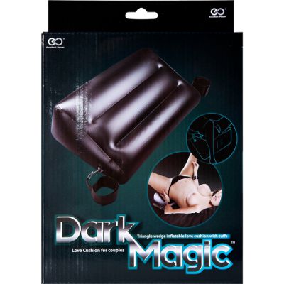 Dark Magic Triangle Wedge Inflatable Love Cushion with Cuffs Black