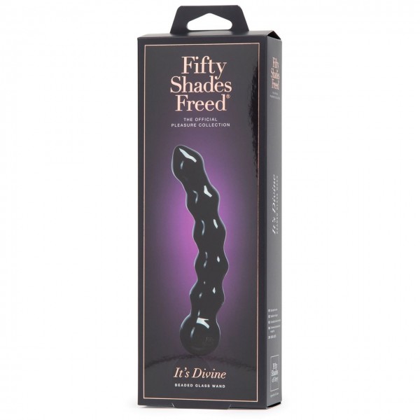 Fifty Shades Freed It's Divine Glass Beaded Dildo Black