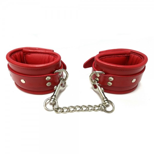 Rouge Red Padded Wrist Cuffs - Red