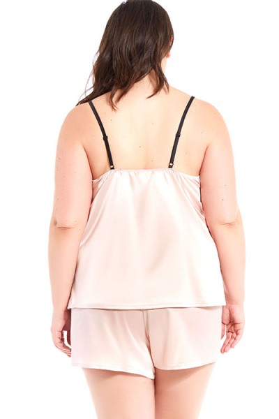 iCollection Beauty Sleep Satin Camisole with Shorts