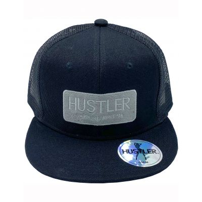 HUSTLER Gray Patch Flat Brim