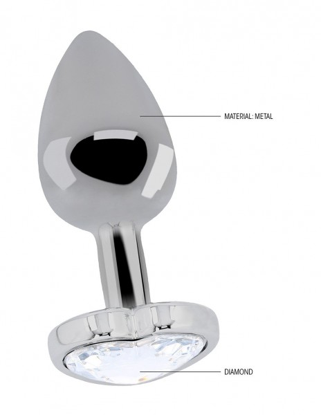Rich Love Heart Diamond Silver Anal Plug — image 5 of 6