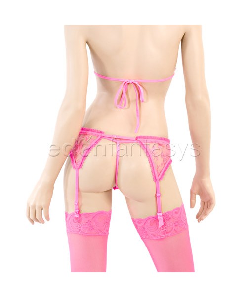 Pink lace bra set