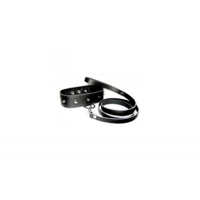 Sportsheets Leather Leash and Collar Set