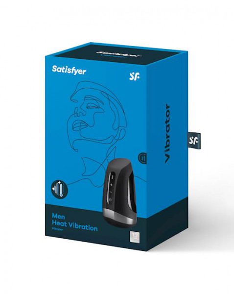Satisfyer Men 5.5" Rechargeable Masturbator with Heat & Vibration