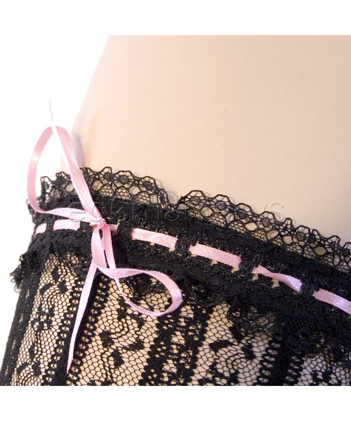 Ribbon and lace stockings