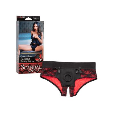 Scandal Crotchless Pegging Panty Set S M