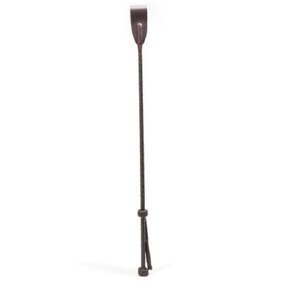 Coco de Mer Brown Leather Riding Crop