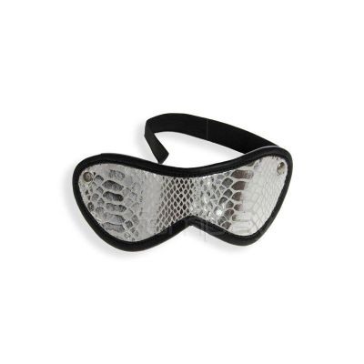 Love in 100 Snake Skin Style Blindfold Silver