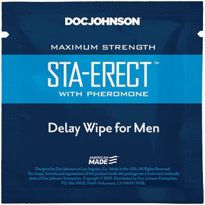 Doc Johnson Sta Erect with Pheromone Delay Wipe For Men