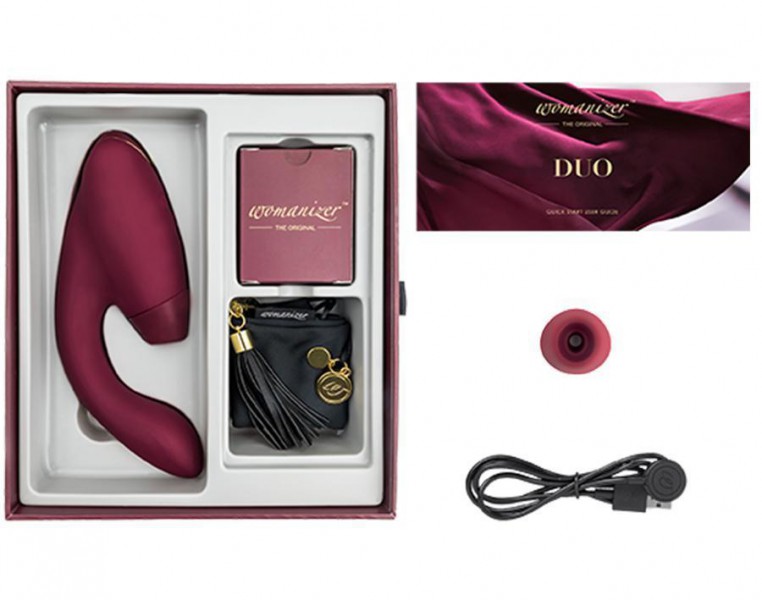 Womanizer Duo 8" Rabbit Vibrator with Pleasure Air Clitoral Stimulator