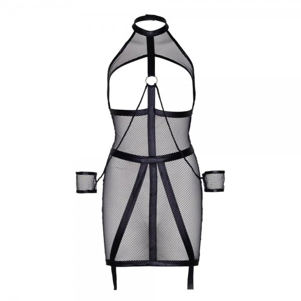 Leg Avenue KINK Wet Look Fishnet Open Bondage Dress