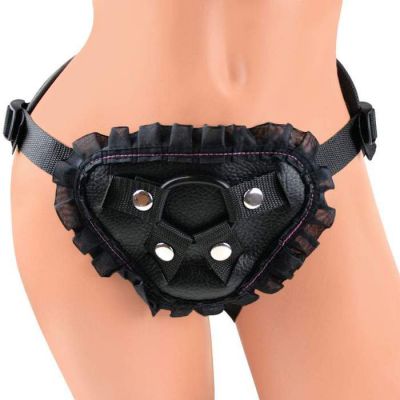 Ruffled Strap On Harness