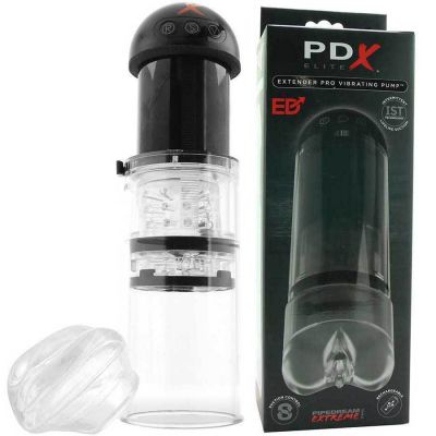 PDX Elite Dick Extender Pro Vibrating Pump Automatic Suction Penis Pump for Men