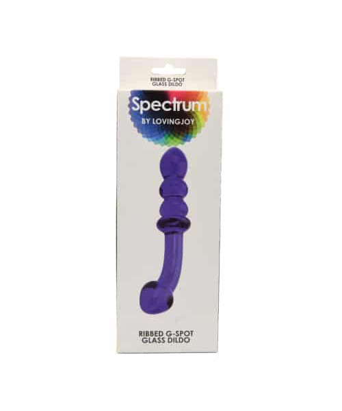 Spectrum Ribbed G-Spot Glass Dildo — image 14 of 25