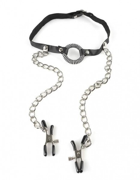 Fetish Fantasy O-Ring Gag Nipple Clamps