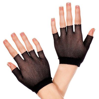 Black Fishnet Wrist Gloves One Size Available
