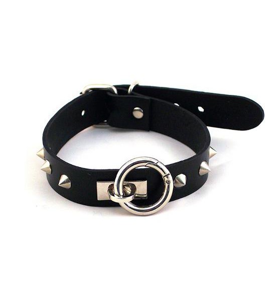Rouge Garments ORing Thin Studded Collar Black