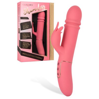 California Exotic Shameless Tease Thrusting 10 Silicone Rabbit Vibrator