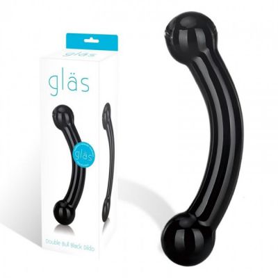 Double Bull Black Dildo by Glas