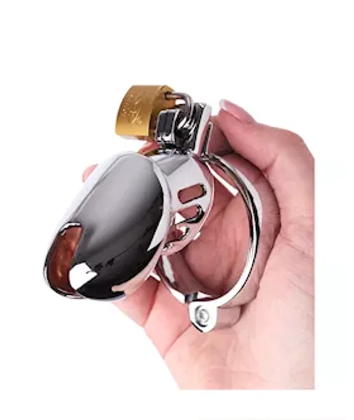 Kink Range Shield Chastity Cage - 50mm - Silver -  50mm — image 4 of 7