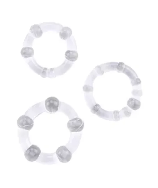 Beaded Cock Rings - 3 Pack - Clear — image 3 of 4