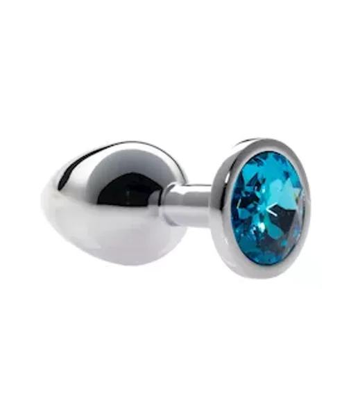 Kink Range Alloy Gem Butt Plug - 3.2 Inch - Light Blue - Medium — image 3 of 4