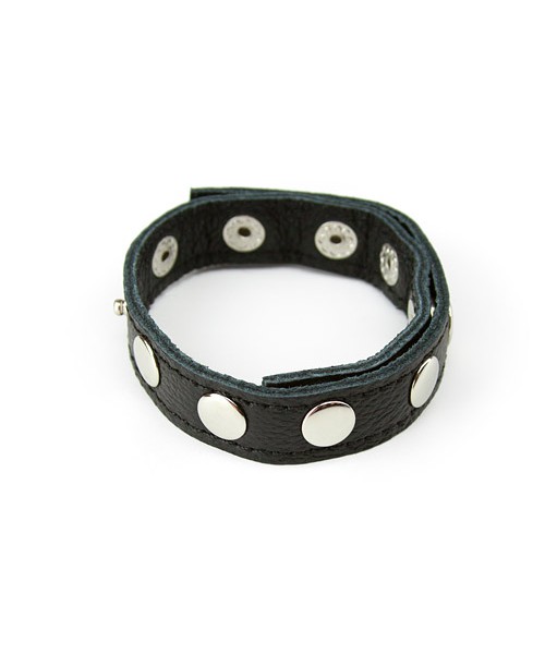 Macho style leather cock ring