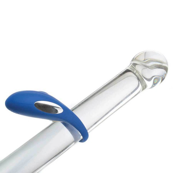 Adam and Eve Vibrating Cock Ring Blue Silicone Couples Rechargeable Sex Toy