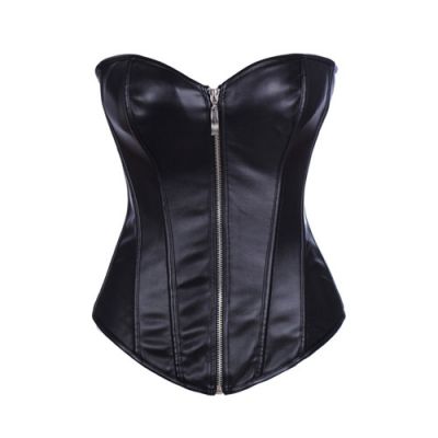 Faux leather corset