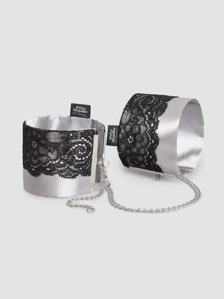 Fifty Shades of Grey Play Nice Satin and Lace Wrist Cuffs — image 7 of 7