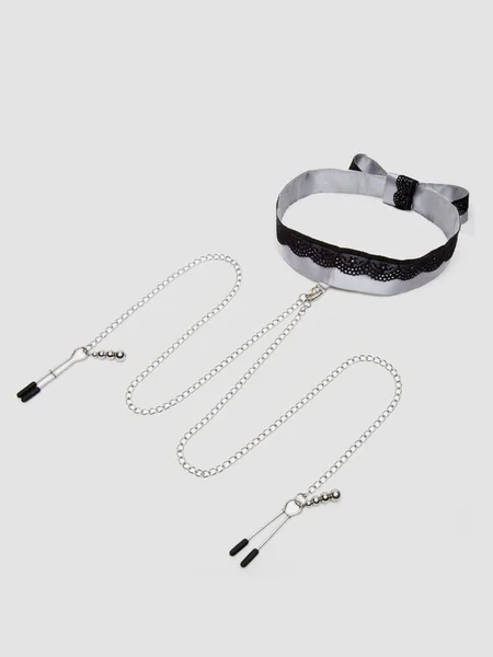Fifty Shades of Grey Play Nice Satin and Lace Collar and Nipple Clamps — image 11 of 11