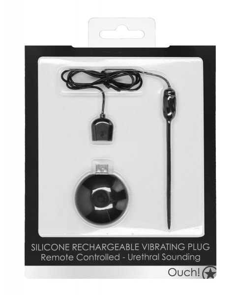 Shots Ouch Urethral Sounding Silicone Rechargeable & Remote Controlled Vibrating Plug