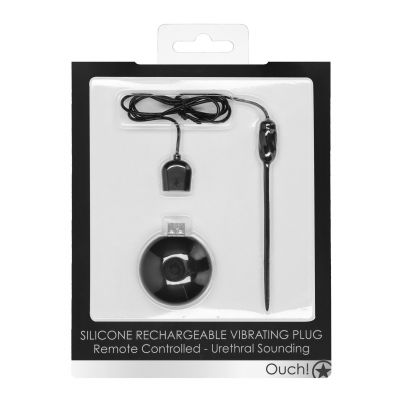 Shots Ouch Urethral Sounding Silicone Rechargeable Remote Controlled Vibrating Plug