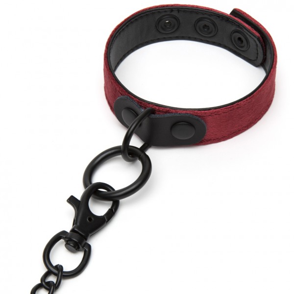 Bondage Boutique Ruby Velvet Collar, Wrist and Ankle Cuff Kit (3 Piece)