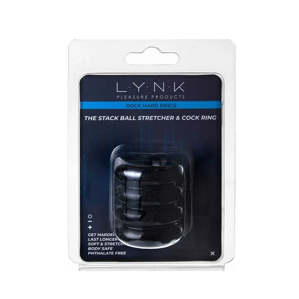 The Stack 2 Inch Ball Stretcher & Cock Ring in Black by Lynk Pleasure — image 6 of 7